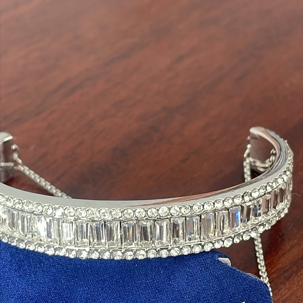 Target bracelet Silver Cuff baguette adjustable fashion jewelry New